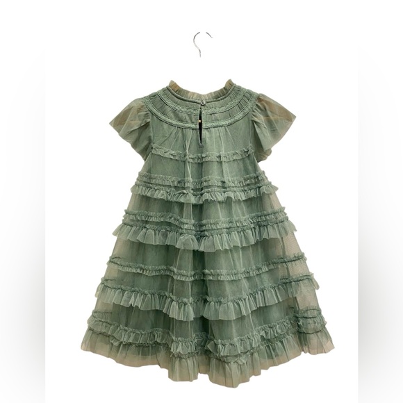 Mini Boden - Tiered Tulle Kids Dress in Mint Green - Size 6-7 - Picture 3 of 5